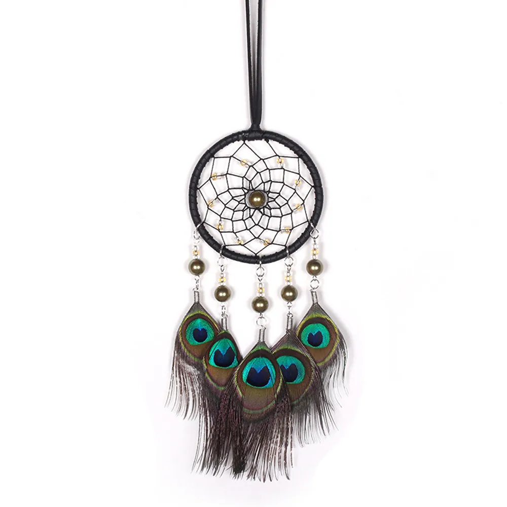 Peacock Feather Dream Catchers Wall Hanging Art Room Car Decor Hunter Substance Dreamcatcher Ornament Gifts To Friends