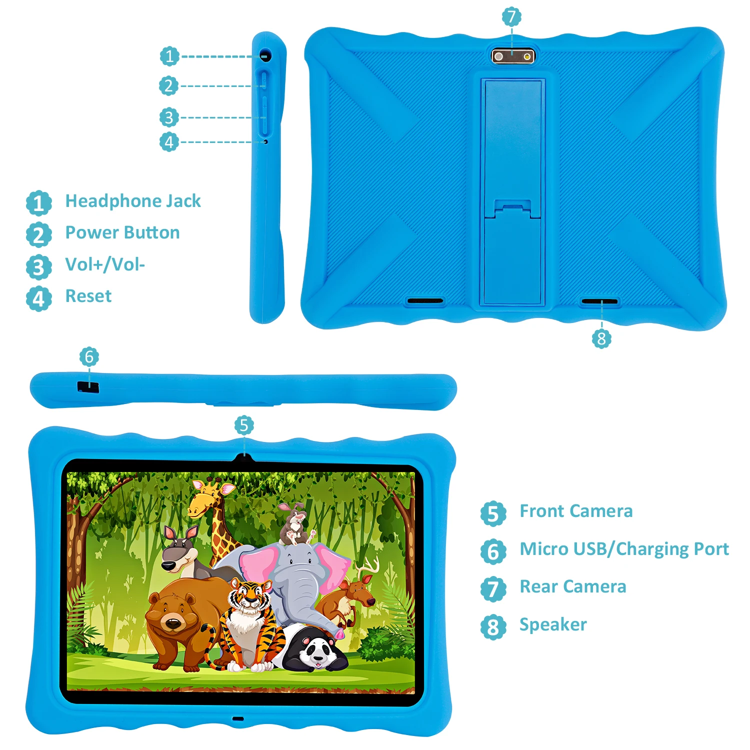 10 Inch Android Kids Tablet with Sim Card Slot Phones 1280X800 IPS Display Kinder for Learning Children Tablet Pc