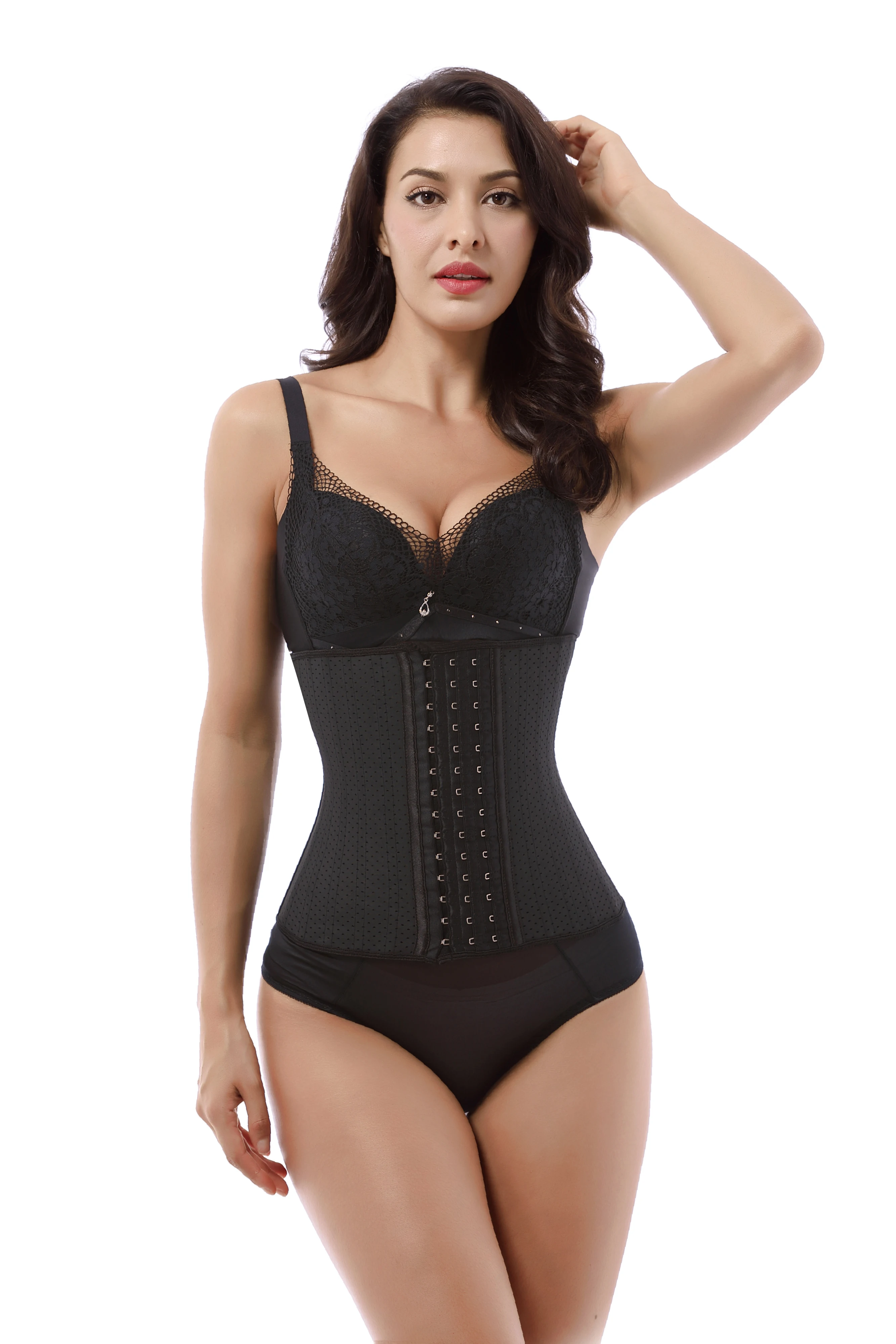 Hot Sale Women Compression Slimming Bodyshaper With Breathable Air Hole Corset Latex Waist Trimmer Belt For Gym