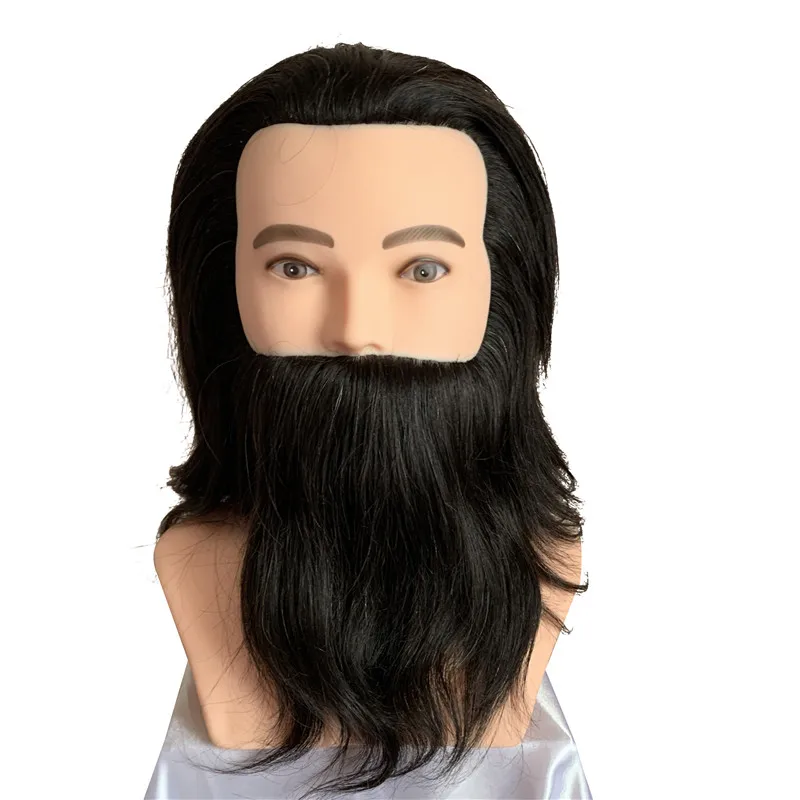 Wholesale hairdressing plastic handmade male shoulder mannequin head with human hair