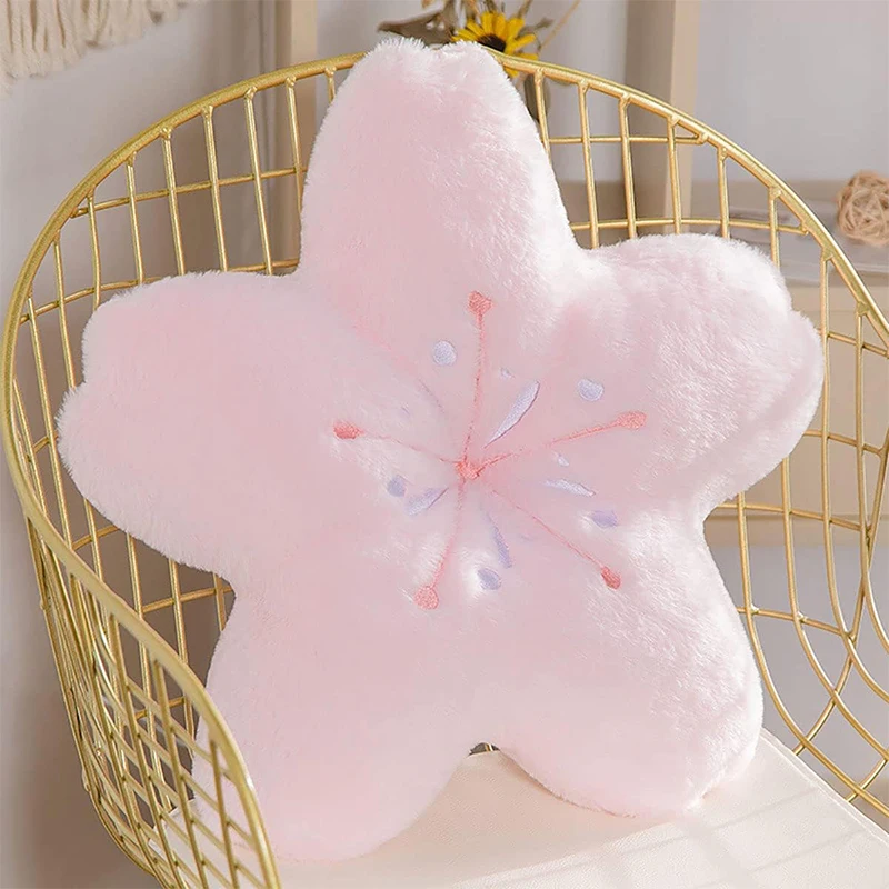 U063 Cute Cherry Blossom Decorative Plush Pillow for Bedroom Balcony Living Room Sofa Chair Cherry Cushion