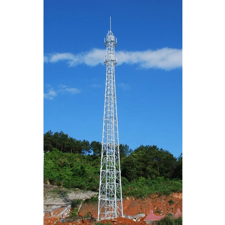 3 legged fm cdma radio telecom galvanized triangular lattice telecom tower made in China