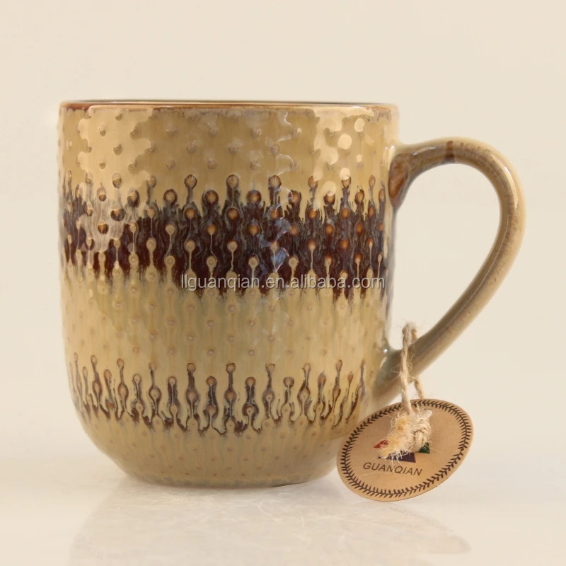 Wholesale Inside Color Glazed Stoneware Mugs Flanging Ceramic Mug Coffee Cup