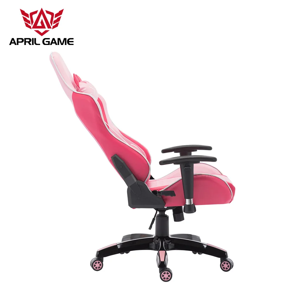 Современное компьютерное кресло с регулируемым подлокотником, розовое игровое кресло для девочек с подголовником