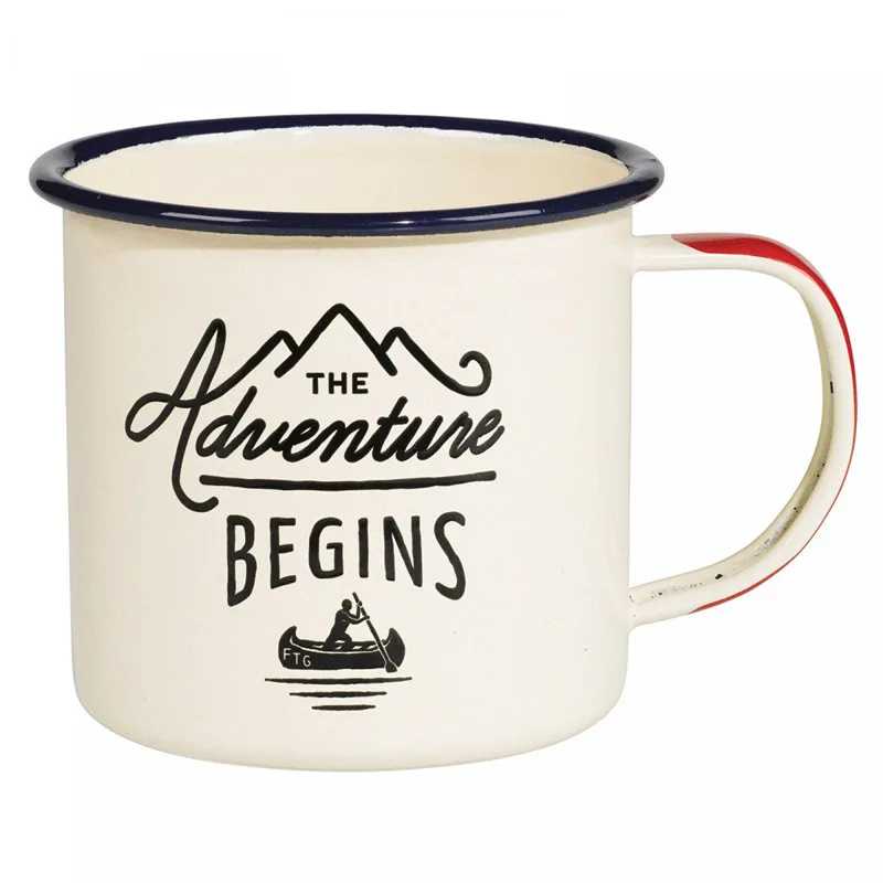 Adventure sublimation mug enamel - Morning Coffee Mug, Larger Than The Competition - 16oz (455ml) Tin Cup Campfire Mug
