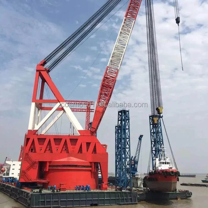 4 Ton Mini Hydraulic 3 Knuckle Boom Floating Crane Barge Max Rich Moment Top Coat Marketing Selected Steel Anti Winch Horizontal