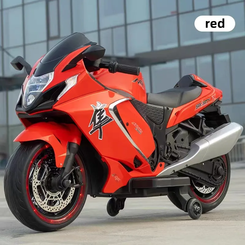 2023 Large size children electric motorcycle charging riding motorbike with flash wheel kids motorcycle