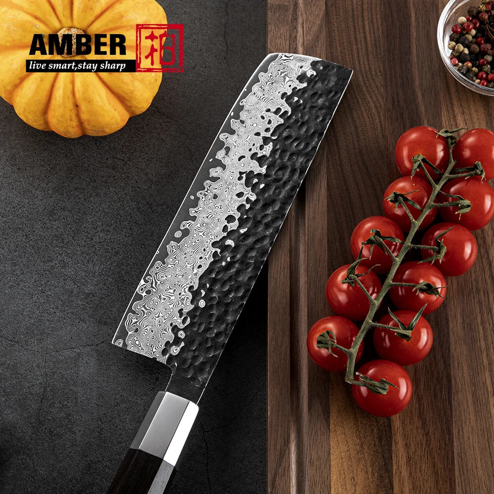 Extra Sharp new design vegetable kitchen knife VG10 Damascus steel blacksmith Japanese nakiri knife with ebony wood handle