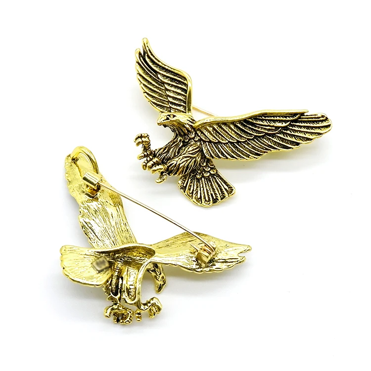  vintage design gold plated retro eagle shaped brooches for