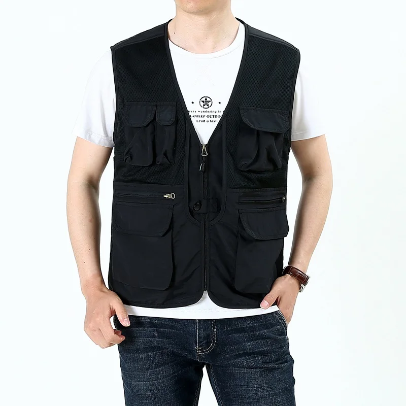 outdoor   Camping Vest breathable Quick-Drying  Men Waistcoats custom fly fishing backpack vest  with Multi Pocket
