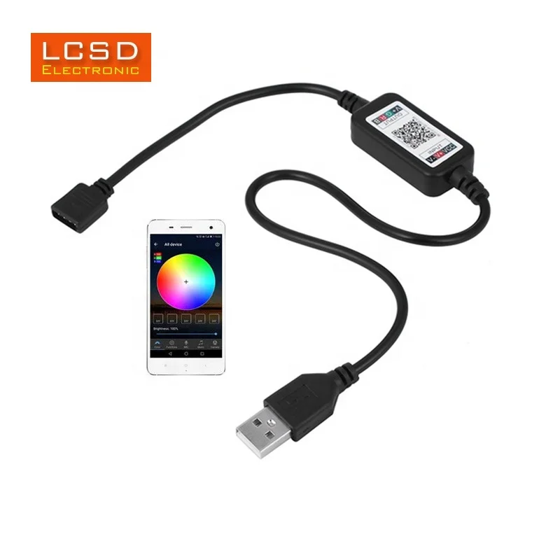 
DC5-24V 6A USB Wireless BLE LED Controller for RGB led strip lights Mobile Phone App Control 