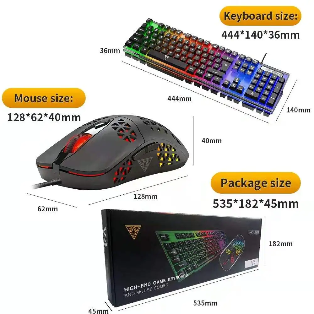 QIYU High Quality RGB Gaming Mouse Keyboard Set Wired Multimedia Mechanical Keyboard And mouse Set Gaming