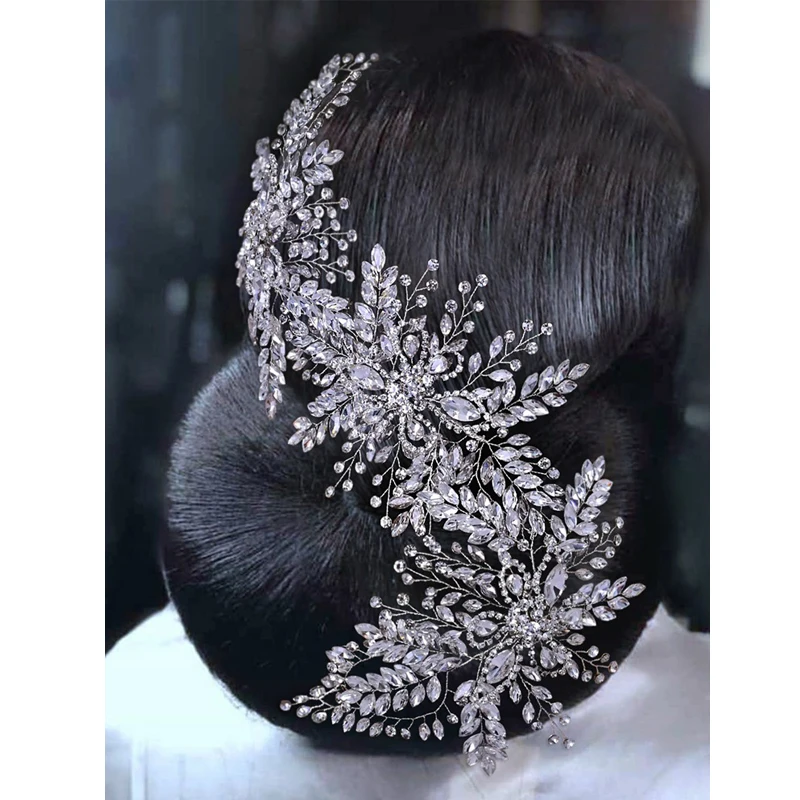 Luxury handmade rhinestone headband bridal hair accessories wedding