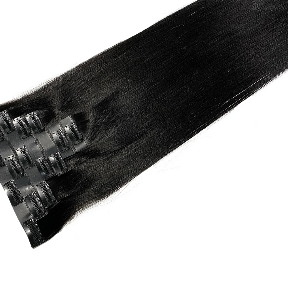 Showjarlly Factory Direct Price 100 Premium Hair Clip Ins Seamless Weft Clip in Real Human Hair Extension