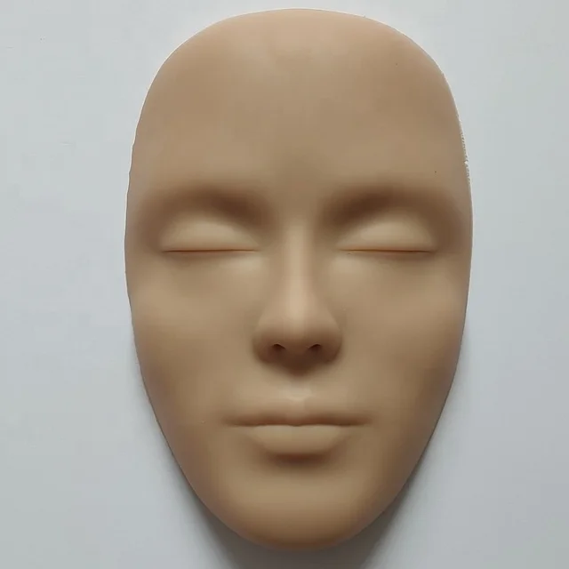 Hot Selling Permanent Makeup Tattoo Training Pad Microblading Realistic Full Face 3D Silicone Makeup Practice Face Practice Skin