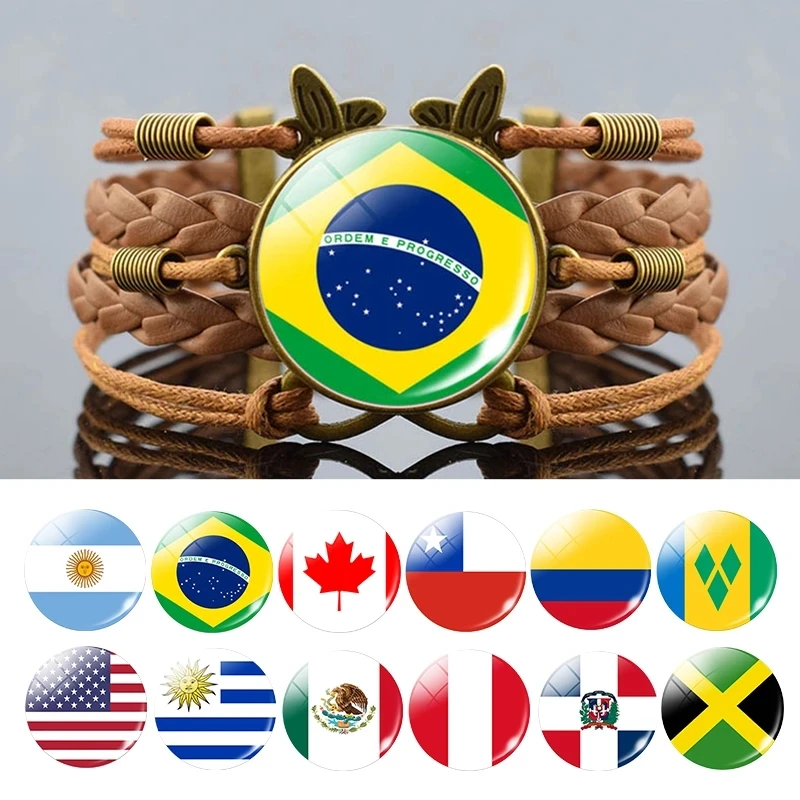287 Countries National Flag Butterfly Bracelet Asia Europe Africa Latin South North America Oceania Country Flag Bracelet