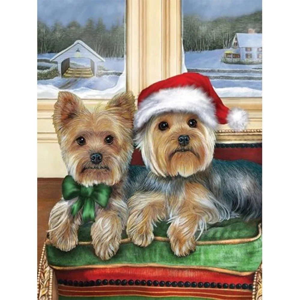 Animals Diamond Painting 5D Full Square Round Diamond Embroidery Dog picture Mosaic Cross Stitch Kit Christmas Home Decor Gift