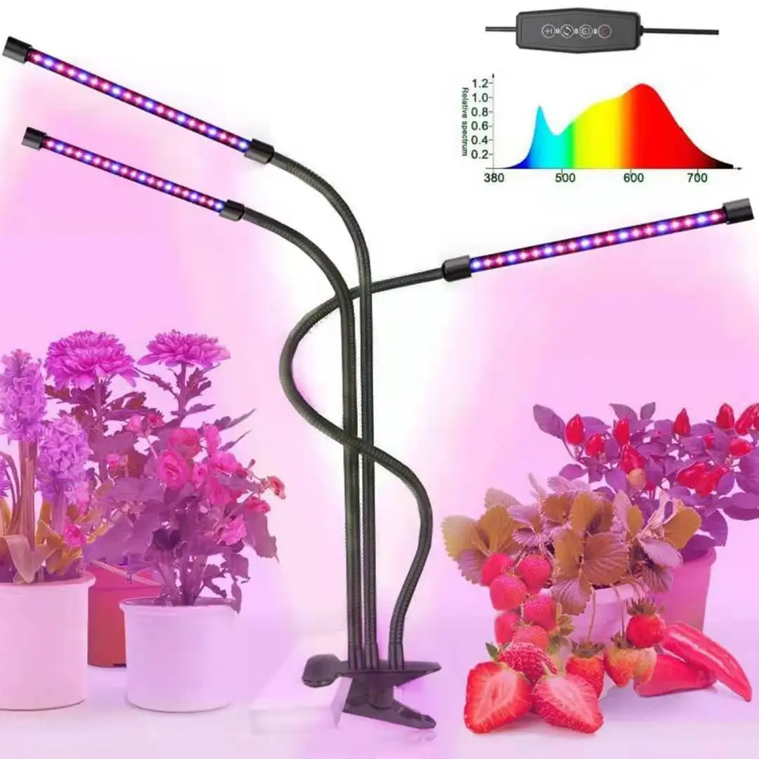 Three heads and three tubes LED plant growth light