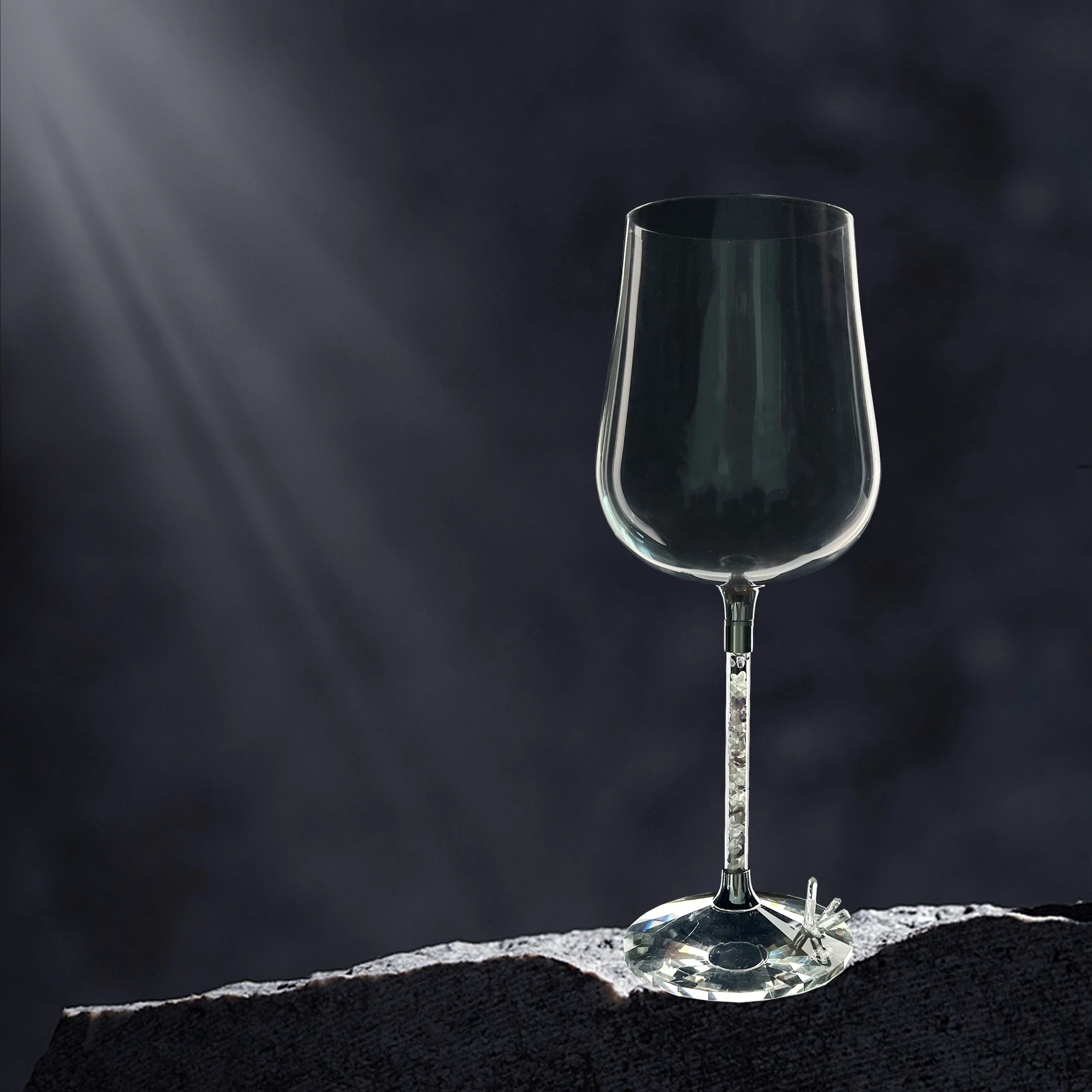 2022 glassware manufacturers unique crystal quartz singing wine glasses goblet sound healing wine glass