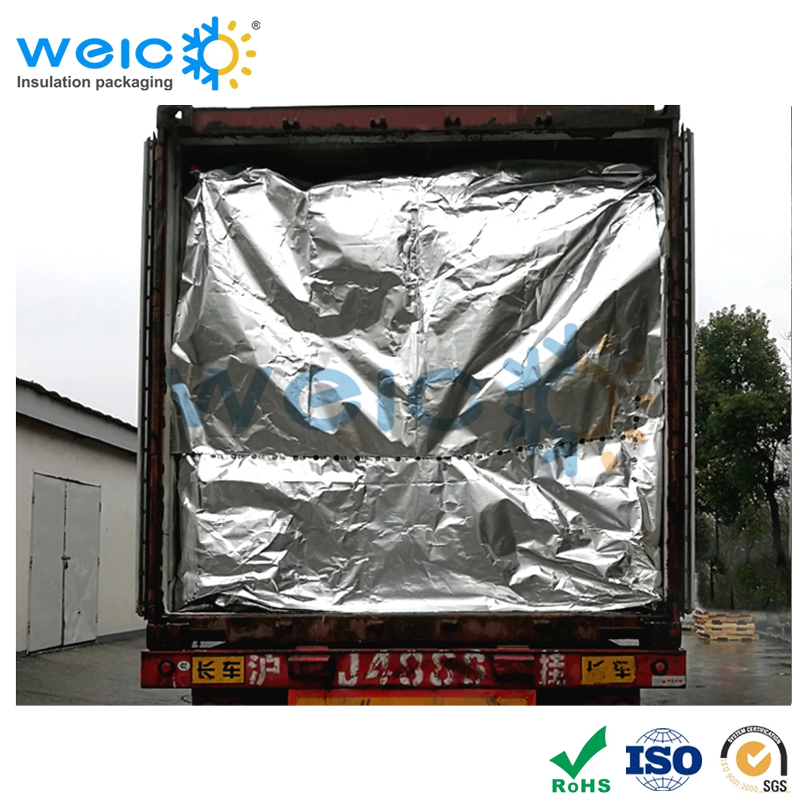 Aluminium foil thermal insulation blanket for shipping container, thermo isolated container liners 20ft 40ft 40hc