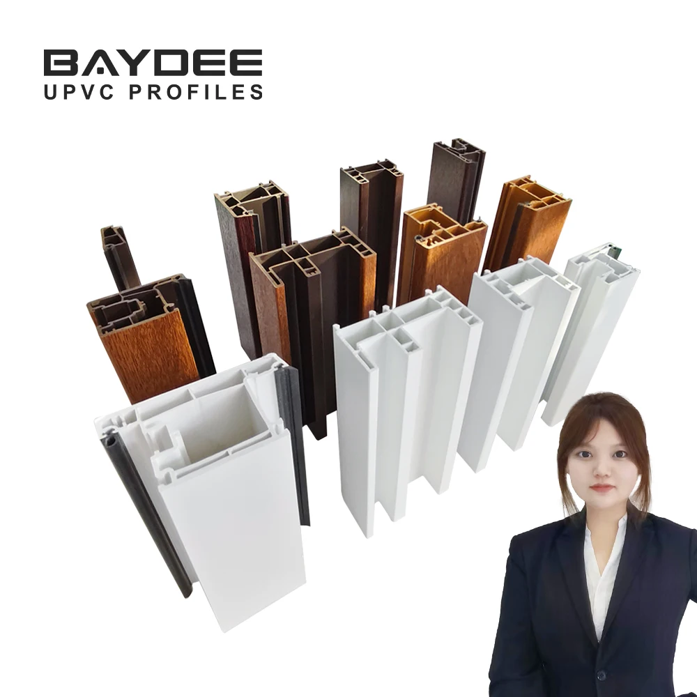 Manufacture uPvc Profile Extrusion Sliding Window Profile Plastic Pvc Windows Doors Plastic Profiles for Sale