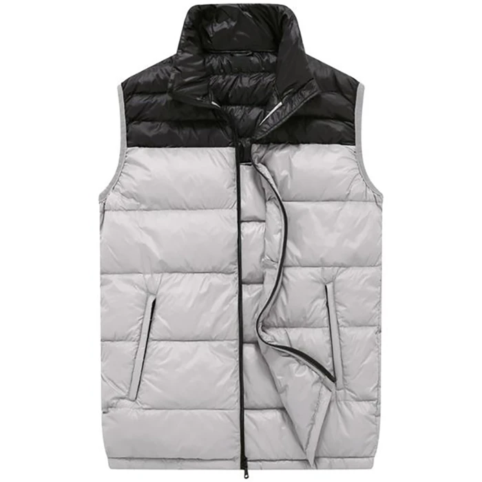 
Легкий зимний жилет на молнии с воротником-стойкой 