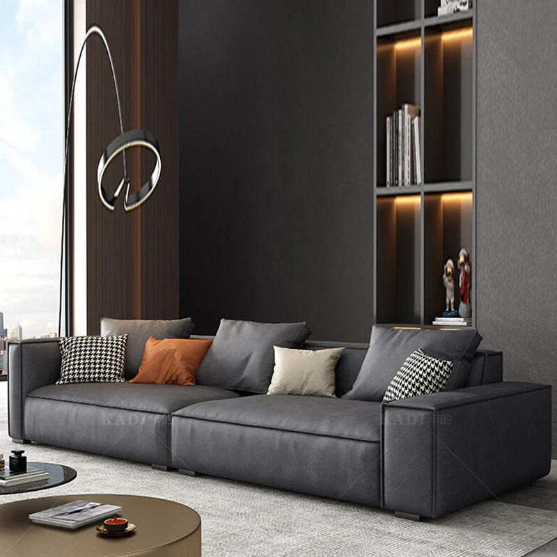 Italian Luxury Tufted Sofa Sectional Couch Corner Leather Sofa Stylish Modern Sofas Leather Straight Shape in Square