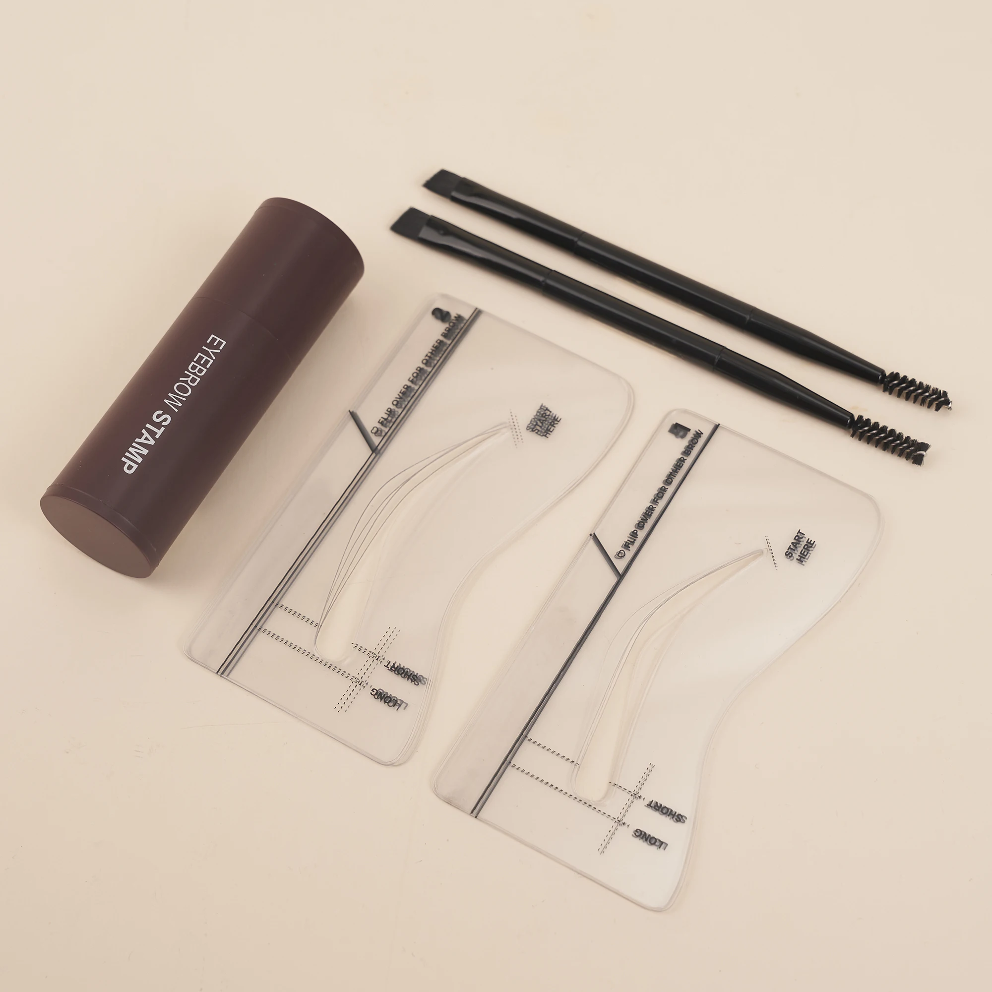 Waterproof long lasting News eyebrow stamp and stencil kit with own logo