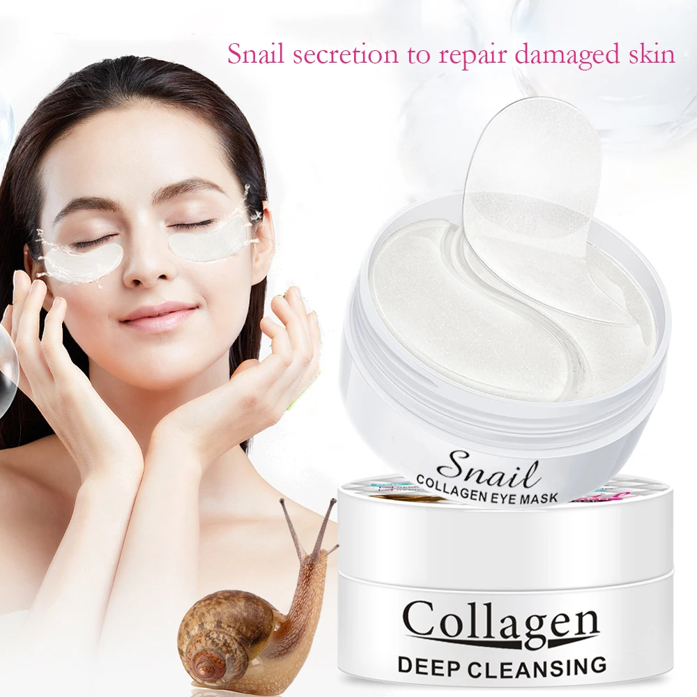 2023 Private Label Nourishing Collagen Crystal Eyes Mask For Puffiness Dark Circles Wrinkles Snail Eye Patches