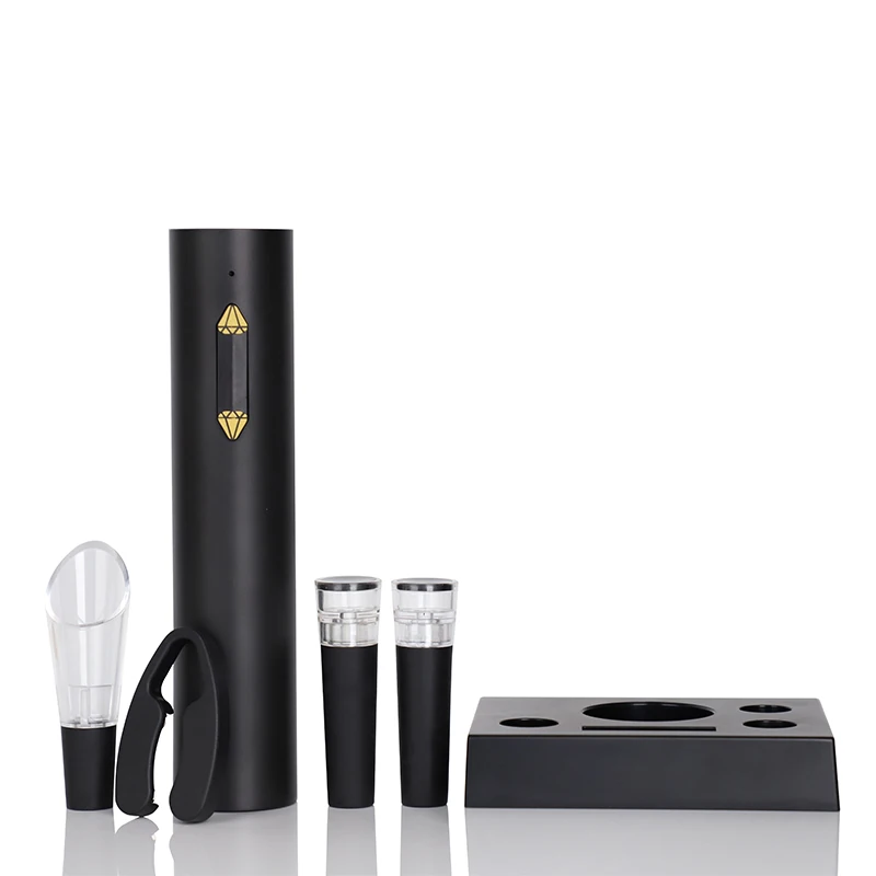 2024 New Arrival Electric Wine Opener 5 in 1 Wine Corkscrew Opener Gift Set With Storage Base
