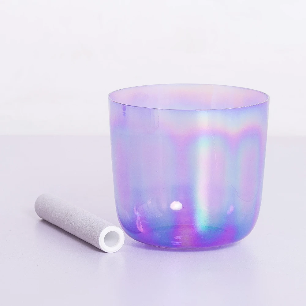 Purple Clear Orange  for Sound Therapy  Cosmic Light Clear Crystal Singing Bowl