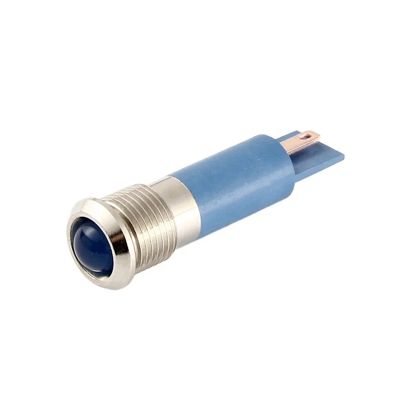 Toowei cheap made in China blue 2 pin soldering ip67 8mm installation size waterproof LED indicator lights LED light for trucks