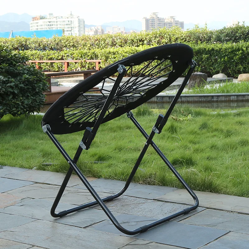 Durable Outdoor Camping Leisure Sports Moon Chair Event Folding Round Bungee Chair High Elastic Cord Camp Chairs