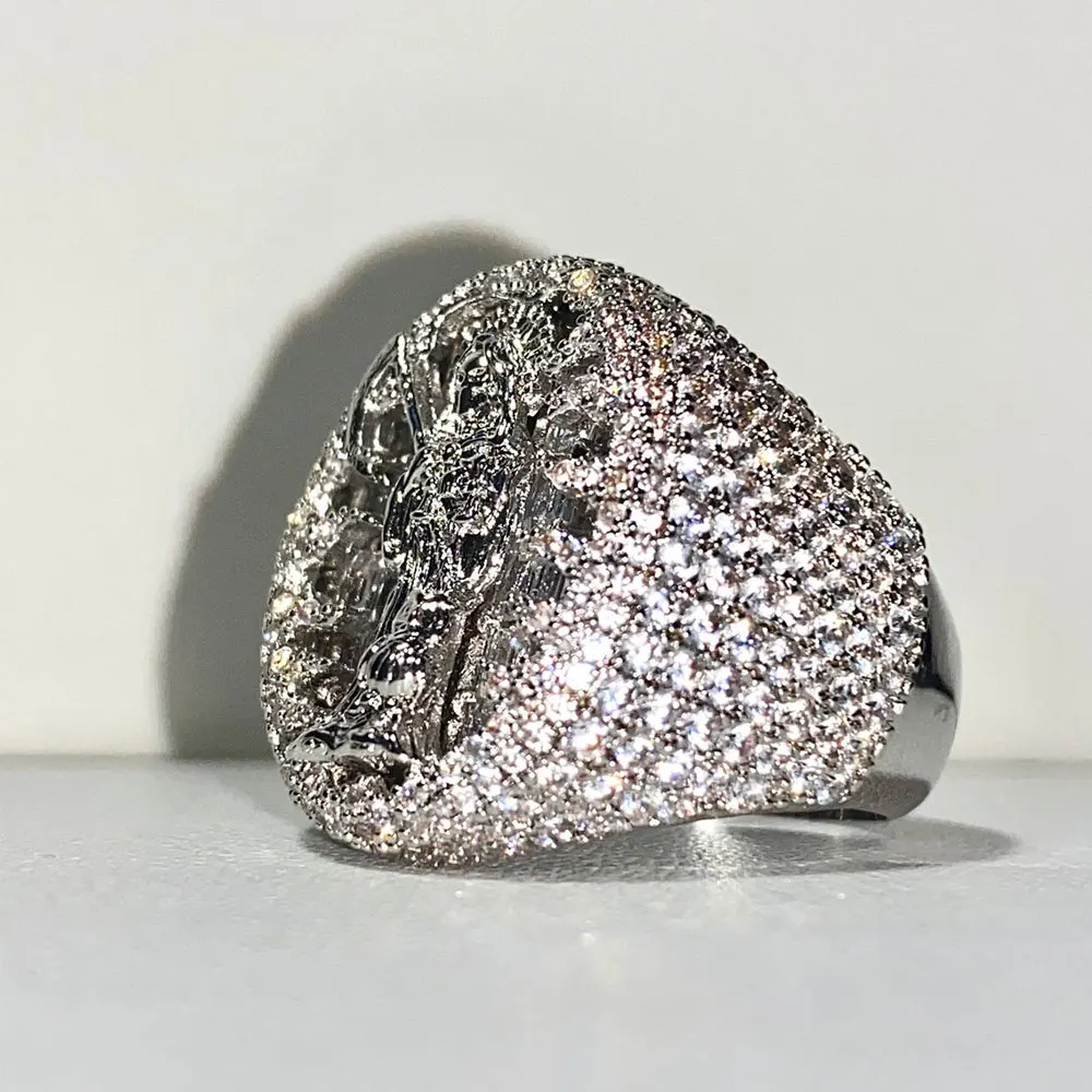 Discount Hip Hop Iced Out Ring Jewelry Cz 14k 18k Gold Plated Cubic Zirconia Diamond Hiphop Women Men