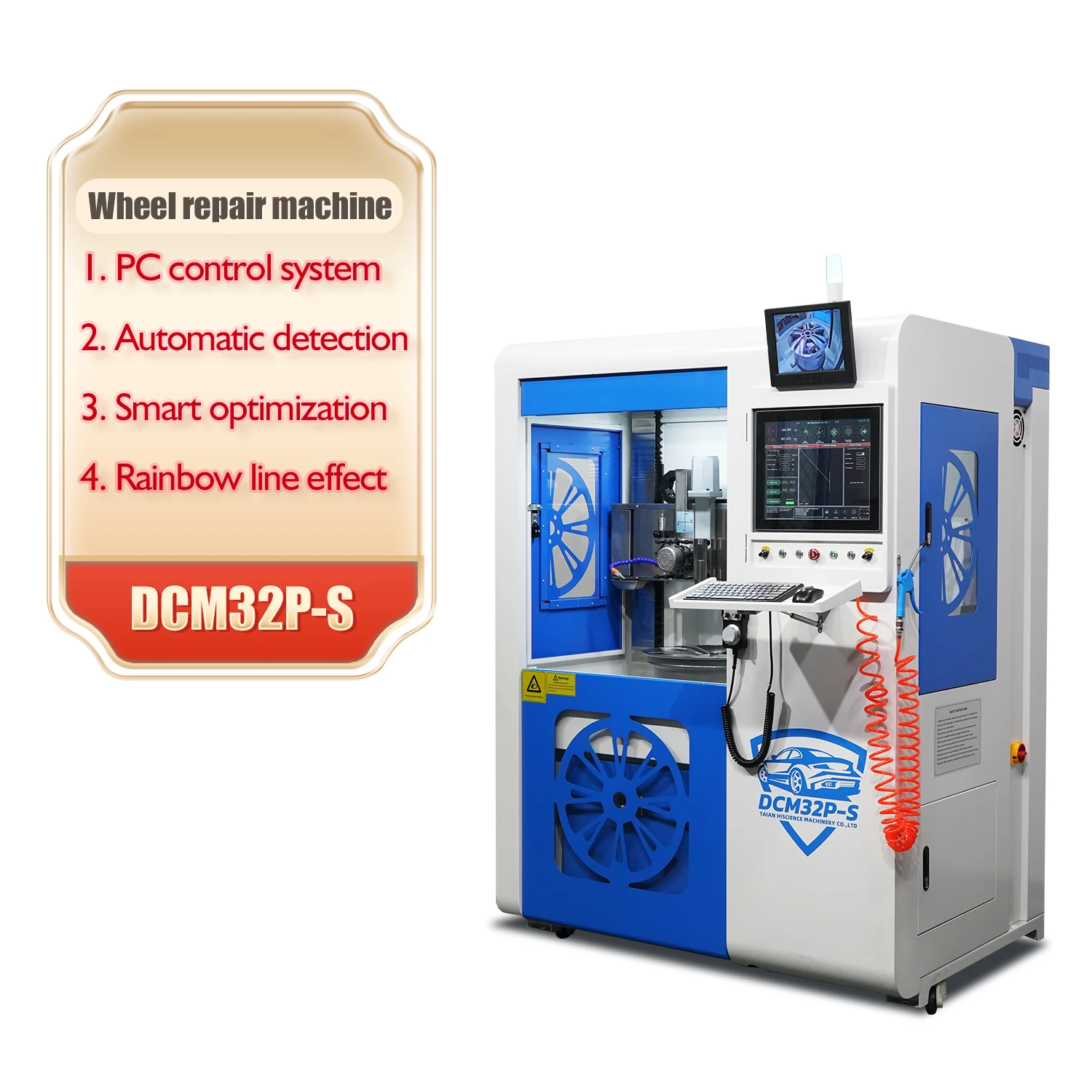 Automatic aluminum rim refurb alloy wheel repair diamond cut wheel machine polishing for sale DCM32P-S