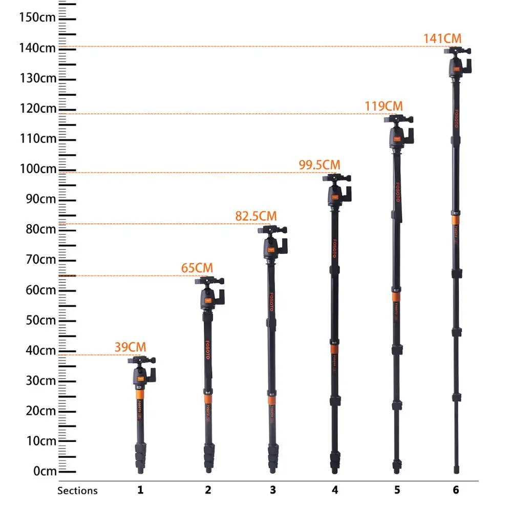 
FOSOTO F-555 Professional Portable Magnesium Aluminium Alloy Q555 Camera Tripod Monopod Stand & Ball Head For Canon Nikon Sony 