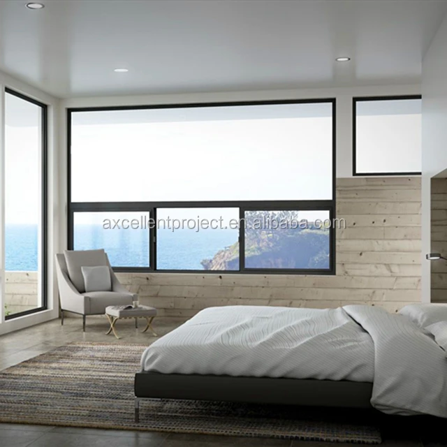 
windows model in house anodised aluminium window frames and fixed window 
