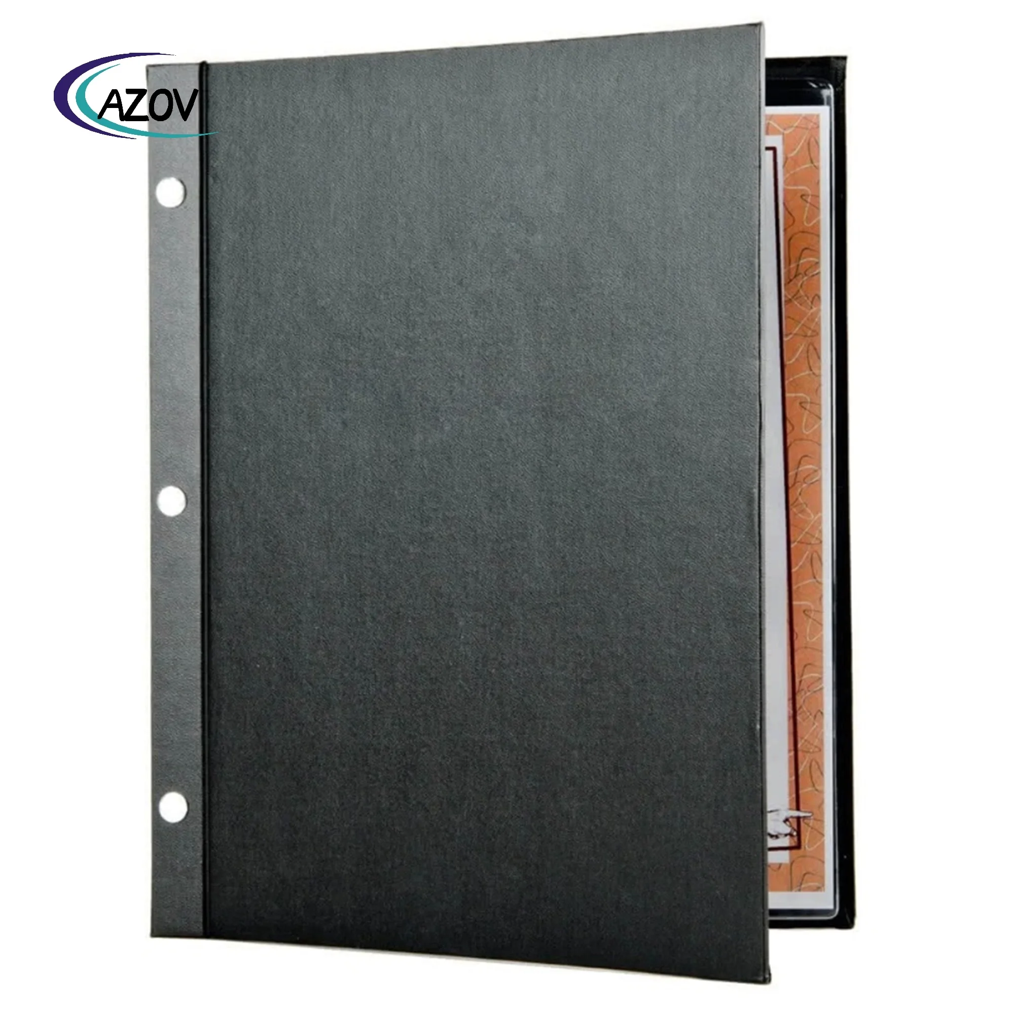 Настраиваемый логотип Food Bar fiable File Folder Black A4 роскошные чехлы из искусственной кожи для меню ресторана винт внутри