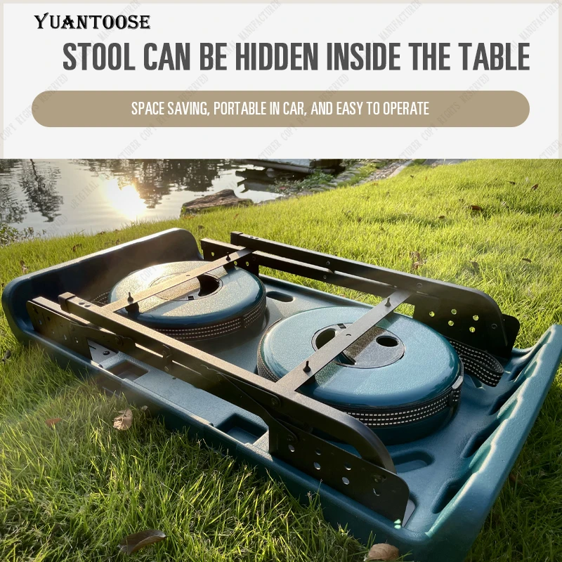 Outdoor Adjustable Table Foldable Portable Folding Picnic Table Stool Set For Travel