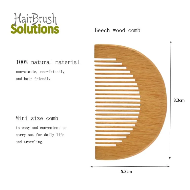 Chinese Custom Beech Pear Anti Static Tangle Small Fine Comb Wood Hair Comb Set Wooden Beard Comb Set Manufacturers