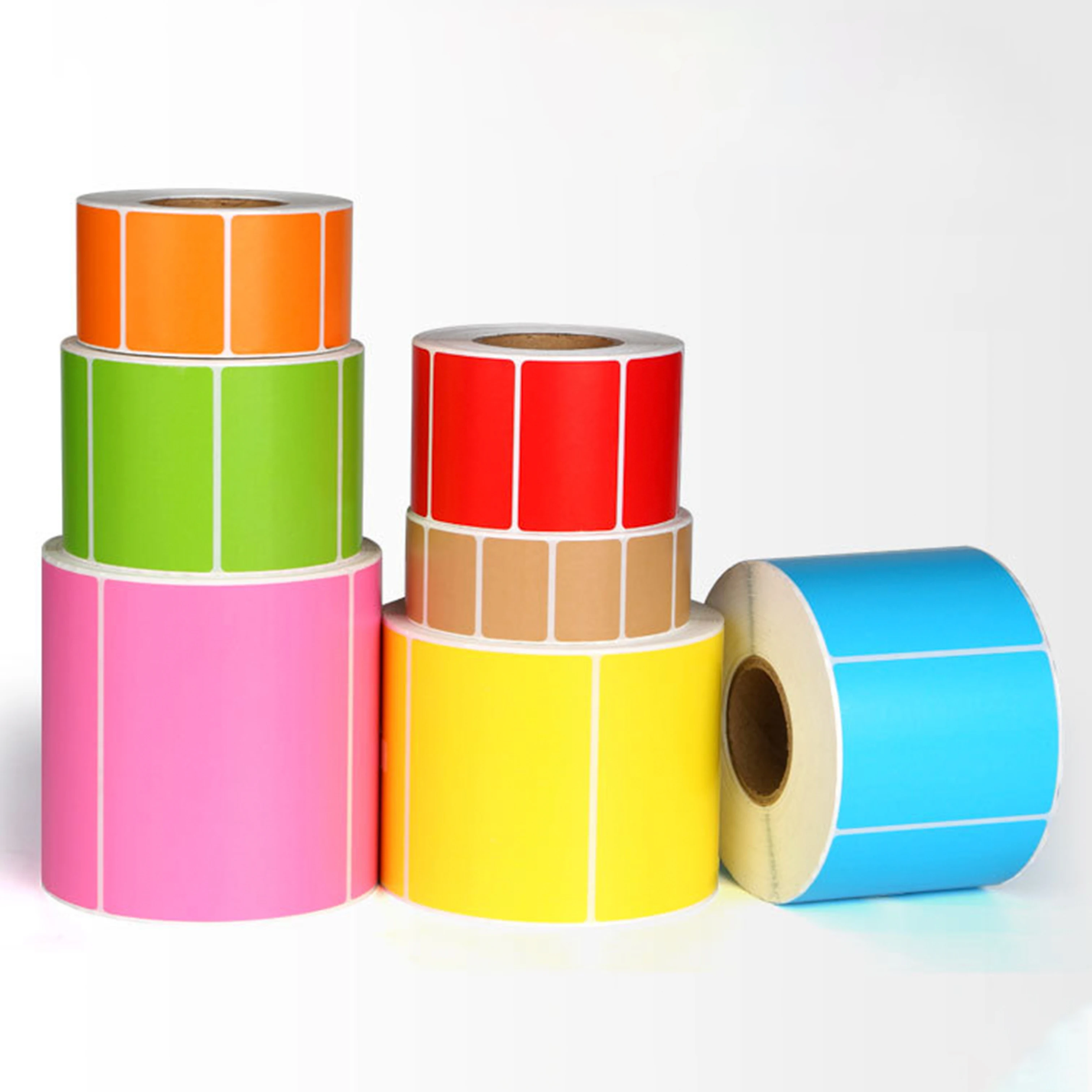 Customized Color Self Adhesive Direct Thermal Sticker Labels Shipping Sticker 4x6 Yellow Thermal Roll Label