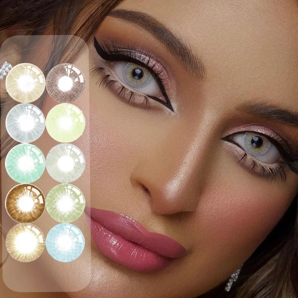 Оптовая продажа производство косметики необычные цветные мягкие круглые контактные