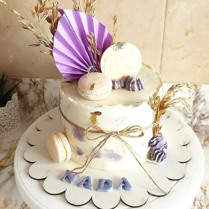 Wholesale Kids Party Cake Topper Cake Decoration Leaf Folding Fan Birthday Cake Topper