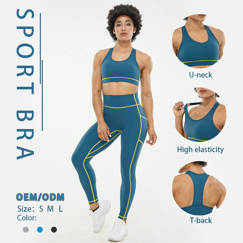 Popular product Sportswear women gym sets Contrasting colors yoga sets fitness women sport wear clothing