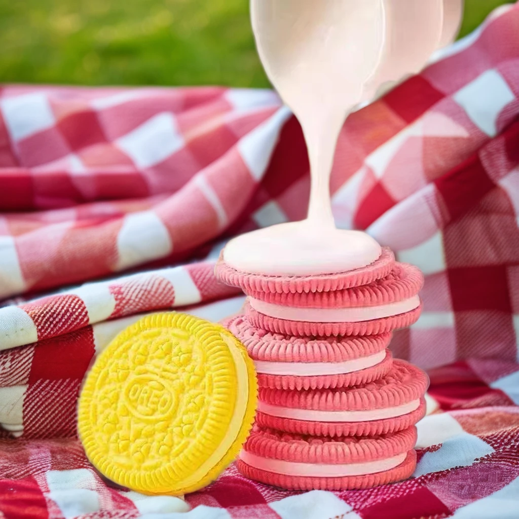 Oreoo Fruity Kids Snack Sandwich Cookies 97g Crispy Texture Sweet Taste Box Glucose Cream Chocolate Sugar Biscuits Cracker