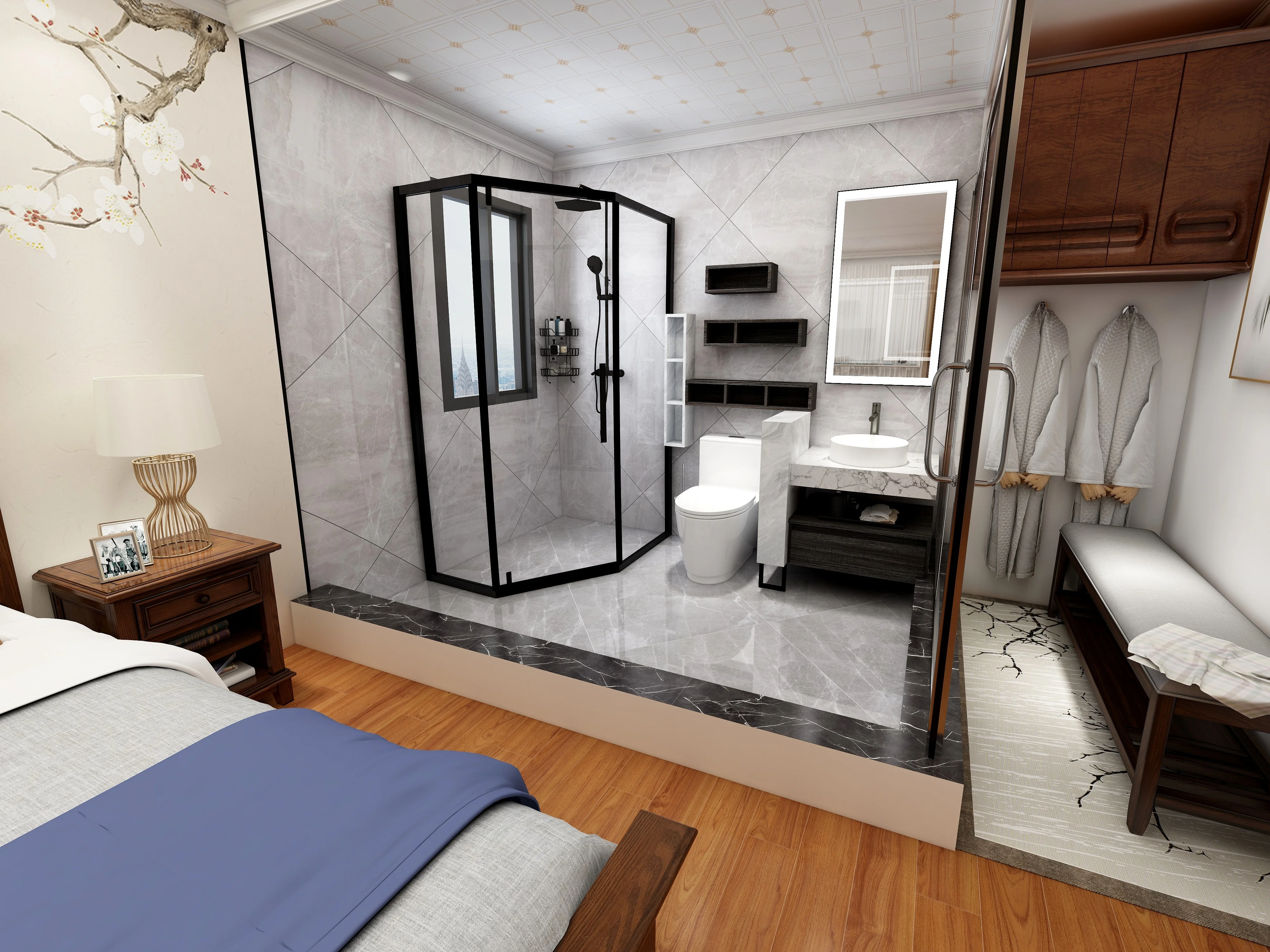 Manufactured bathroom vanity mirror cabinet bathroom furniture with reasonable price