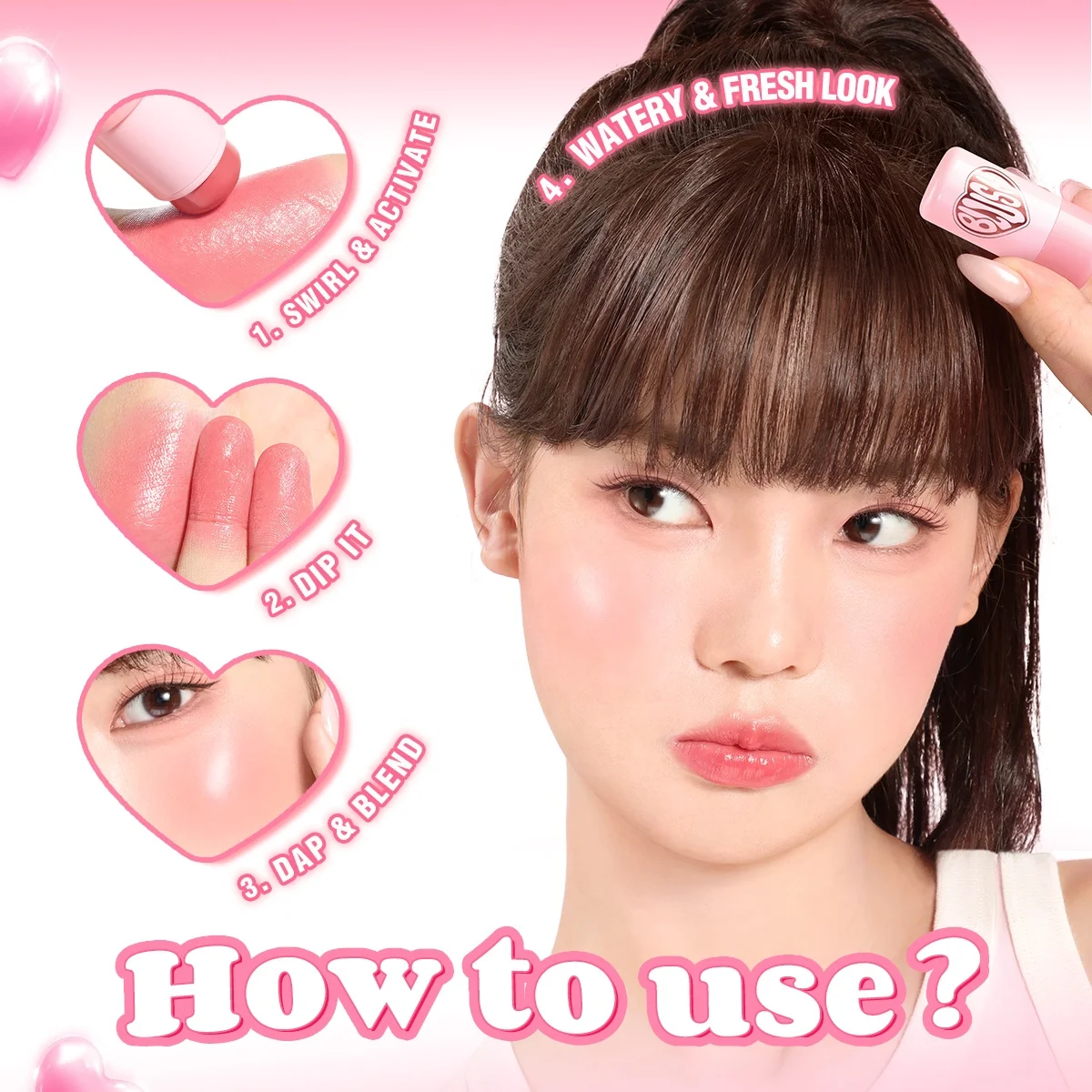 PINKFLASH PF-F16 Wholesale Jelly Blush Stick Face Blush Balm Watery Blush Stick