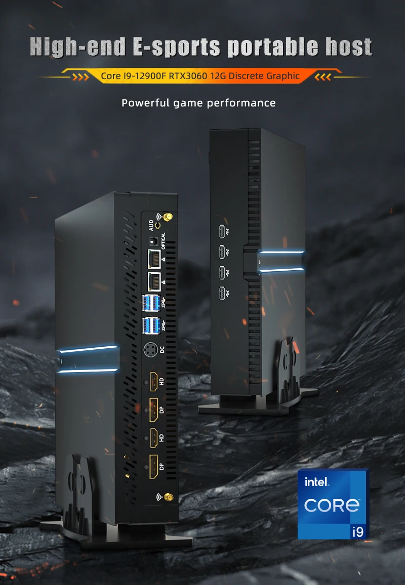 RTX3050 8G Discrete Graphic Cards Mini Gamer Desktop Computer  9th Gen i3 i5 i7 i9 9900T 4Display Win11 Big Gaming Pc B360