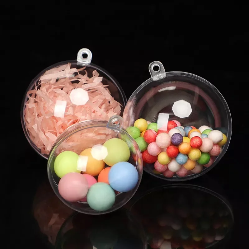 Personalized Hanging Clear Ball Custom Acrylic Plastic Christmas Crystal Xmas High Transparent Ball 2-40cm Ornament