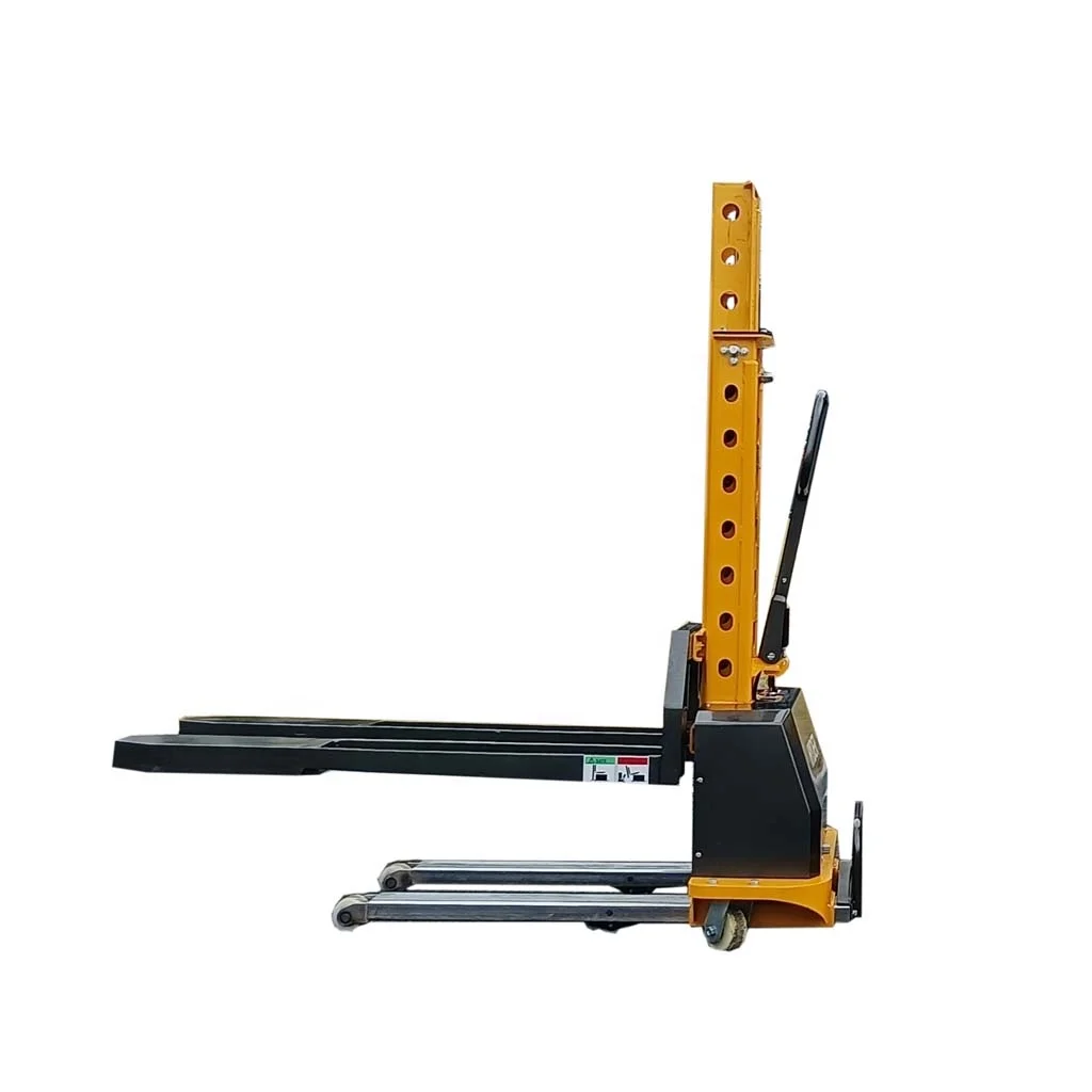 500Kg Van Self Loading Semi/Full Electric stacker portable self lift pallet forklift stacker with lithium battery